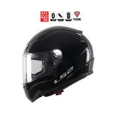 LS2 FF353 Rapid II Solid Gloss Black Motor Kaskı