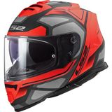 LS2 Ls2 Storm Faster Mat Kirmizi-Titanium Kask - XS - Kırmızı - Gri