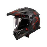 Ls2 Pioneer 2 Crazy Kros Motosiklet Kaskı Kırmızı - Siyah