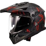 Ls2 Pıoneer 2 Crazy Mat Siyah-Gri-Kırmızı Kask - Çok Renkli
