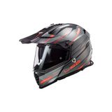 LS2 Pioneer Evo Knight Kros Siyah Kırmızı Motosiklet Kaskı