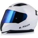 LS2 Rapid 2 Beyaz Kapalı Mavi Camlı Motosiklet Kaskı