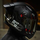 Ls2 Rapid 2 Clawn Race Full Face Motosiklet Kaskı Yarış Spoilerli L Beden Şeffaf Siyah Vizörlü - Siyah - Gri - Kırmızı