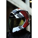 Ls2 Rapid 2 Extra Beyaz-Kırmızı Fullface Motosiklet Kaskı Gold Camlı