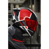 Ls2 Rapıd 2 Grıd Mat Beyaz-Kırmızı Kask-Kırmızı Vizör-Spoiler - XL