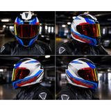 Ls2 Rapıd 2 Hyper Beyaz Mavi Kırmızı Fullface Motosiklet Kaskı Kırmızı Camlı+Şefaf Cam - 3XL