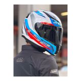 LS2 RAPID 2 HYPER BEYAZ-MAVİ-KIRMIZI KASK (SİYAH VİZÖR)