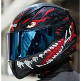 Ls2 Rapıd 2 Kaıju Mat Siyah-Kırmızı Fullface Motosiklet Kaskı Mavi Camlı - 2XL