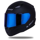 LS2 Rapıd 2 Mat Siyah Fullface Motosiklet Kaskı Mavi Camlı 2XL Beden İle Güvenli Sürüş