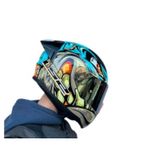 Ls2 Rapid 2 Neo Mavi-Mor Kask Spoiler + Gold Vizor