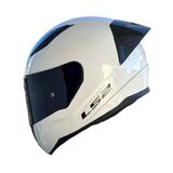 LS2 Rapid 2 Race Beyaz Motosiklet Kaskı, ECE 22.06 Sertifikalı Yarış Tasarımı, Geliştirilmiş Havalandırma, Pinlock Uyumlu Vizör, İnterkom Hazırlıklı, Polikarbon Kabuk (L)
