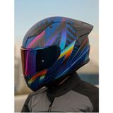 LS2 Rapıd 2 Race Kask Mat Mavi-Mor Polikarbon Malzeme ile Bluetooth ve Interkom Uyumlu - 2XL