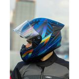 LS2 Rapıd 2 Race Optık Mat Mavi-Mor Kask Mikrometrik Çene Bağlantısı ile Güvenli Kullanım - Mavi - Mor
