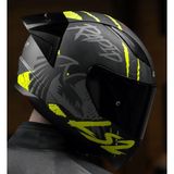 LS2 Rapid 2 Race Raven Siyah Camlı Neon Sarı Kapalı Motosiklet Kaskı