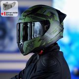 Ls2 Rapid 2 Race Thunder Birds Mat Yeşil-Siyah-Gri Kask ve Şeffaf Vizör - XL