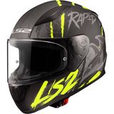 LS2 Rapid 2 Raven Mat Siyah Gri Neon Sarı Kask