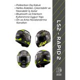 Ls2 Rapid 2 Raven Mat Siyah-Gri-Neon Sarı Motosiklet Kaskı – Full Face, Güvenli & Konforlu Tasarım - Mat Siyah - Gri - Neon Sarı
