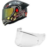 LS2 Rapıd 2 Spox Gri-Kırmızı Kask Sarı Cam+Spoiler - XL