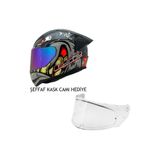 Ls2 Rapıd 2 Spox Gri-Kırmızı Kask Şeffaf Kask Camı