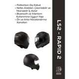 Ls2 Rapid 2 Takaroa Motosiklet Kaskı – Full Face, Güvenli & Konforlu Tasarım - XL - Mat Siyah