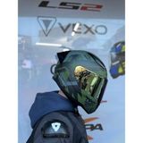 LS2 Rapıd 2 Thunder Bırds Mat Yeşil-Siyah-Gri Kask - Gold Vizör - Spoiler - S Beden Tek Renk
