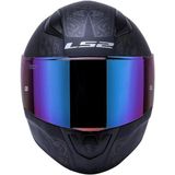 Ls2 Rapid Crypt Full Face Motosiklet Kaskı - Şeffaf + Koyu Mavi Vizörlü - Mat Siyah
