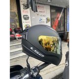 LS2 Rapıd Mat Siyah Kask Gold Vizör ile Aerodinamik Spoiler Şık ve Güvenli Motosiklet Aksesuarı - 3XL