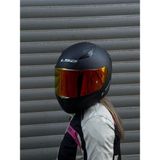 LS2 Rapıd Mat Siyah Kask - Kırmızı Vizör + Spoiler, Polikarbonat Malzeme ile Nefes Alabilen Özellik