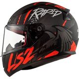 Ls2 Rapıd Raven Mat Siyah-Beyaz-Kırmızı Kask
