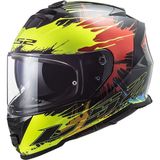 Ls2 Storm 2 Drop Siyah-Sarı-Kırmızı Kask - Tek Renk