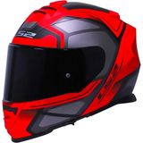 Ls2 Storm 2 Faster Mat Kırmızı Kapalı Motosiklet Kaskı Siyah Camlı - 2XL