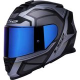 Ls2 Storm 2 Faster Mat Tıtanıum Kapalı Motosiklet Kaskı Mavi Camlı