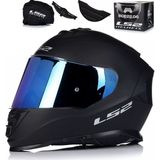 Ls2 Storm 2 Mat Siyah Fullface Motosiklet Kaskı Polikarbonat Malzeme Gökkuşağı Camlı XL Beden
