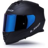 Ls2 Storm 2 Mat Siyah Kapalı Motosiklet Kaskı Mavi Camlı - XL