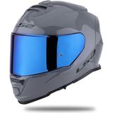 Ls2 Storm 2 Nardo Gri Kapalı Motosiklet Kaskı Mavi Camlı - 2XL