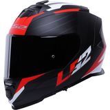 Ls2 Storm 2 Nerve Kırmızı Kapalı Motosiklet Kaskı Siyah Camlı - 2XL
