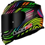 Ls2 Storm 2 Power Mat Siyah-Gökkuşağı Kapalı Motosiklet Kaskı Siyah Camlı