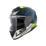 LS2 Storm 2 Sprinter Güneş Vizörlü Motosiklet Kaskı Mat Siyah-Gri Cobalt