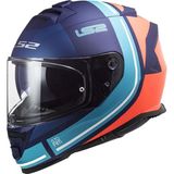 LS2 Storm Slant Mat Mavi - Turuncu Kask