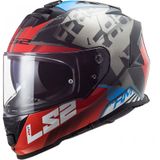 LS2 STORM SPRINTER SİYAH-KIRMIZI-TITANIUM KASK
