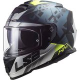 Ls2 Stormm 2 Sprınter Mat Siyah-Gri-Cobalt Kask - Mat Siyah - Gri