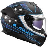 Ls2 Stream 2 Galdam Mat Siyah-Mavi Fullface Motosiklet Kaskı