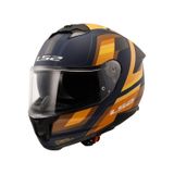 Ls2 Stream 2 Vıntage Mat Navy Mavi-Turuncu-Kahverengi Kask - XL