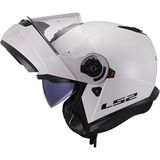 Ls2 Strobe 2 Beyaz Çene Açılır Motosiklet Kaskı Tam Yüz Hipoalerjenik Malzeme ile L Beden