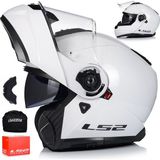 Ls2 Strobe 2 Çene Açılır Motosiklet Kaskı - Beyaz - 3XL