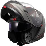 Ls2 Strobe 2 Code Mat Siyah-Gri Çene Açılır Kask - 2XL - Mat Siyah - Gri