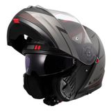 Ls2 Strobe 2 Code Mat Siyah-gri Çene Açılır Motosiklet Kaskı Gri