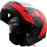 Ls2 Strobe 2 Code Mat Siyah-Kırmızı Çene Açılır Kask - 2XL - Mat Siyah - Kırmızı