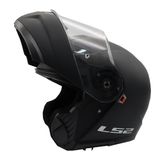 LS2 STROBE 2 Mat Siyah Kask, ECE 22.06 P/J Sertifikalı Profesyonel Çene Açılır Modüler Motosiklet Kaskı, KPA Kabuk, Dahili Güneş Vizörlü, Gözlük Uyumlu (S)