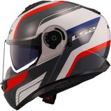Ls2 Strobe 2 Monza Çene Açılır Kask - Siyah - Beyaz - Kırmızı - XL